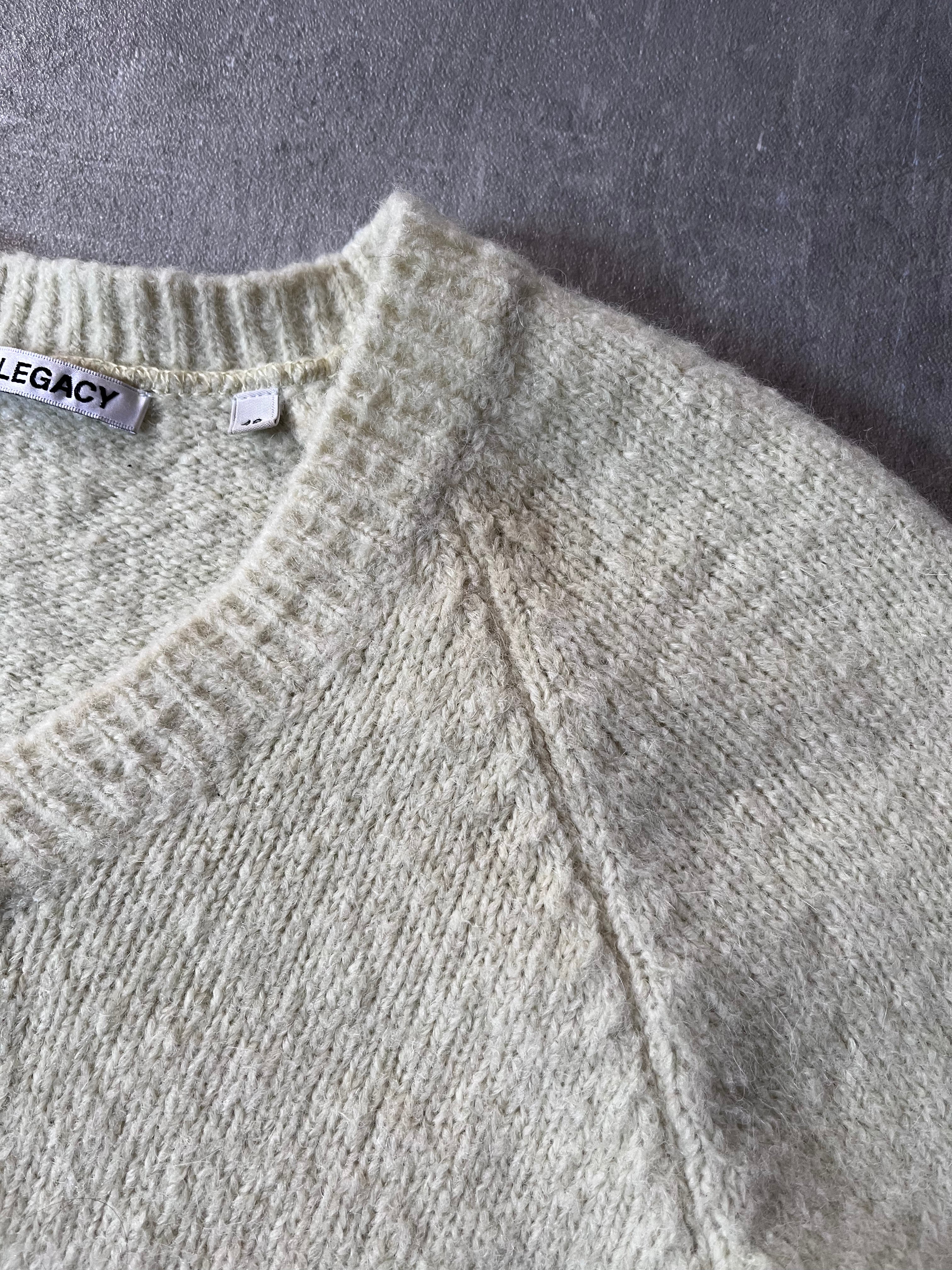Our Legacy V-Neck Raglan Wool Alpaca Sweater Yellow Men - M