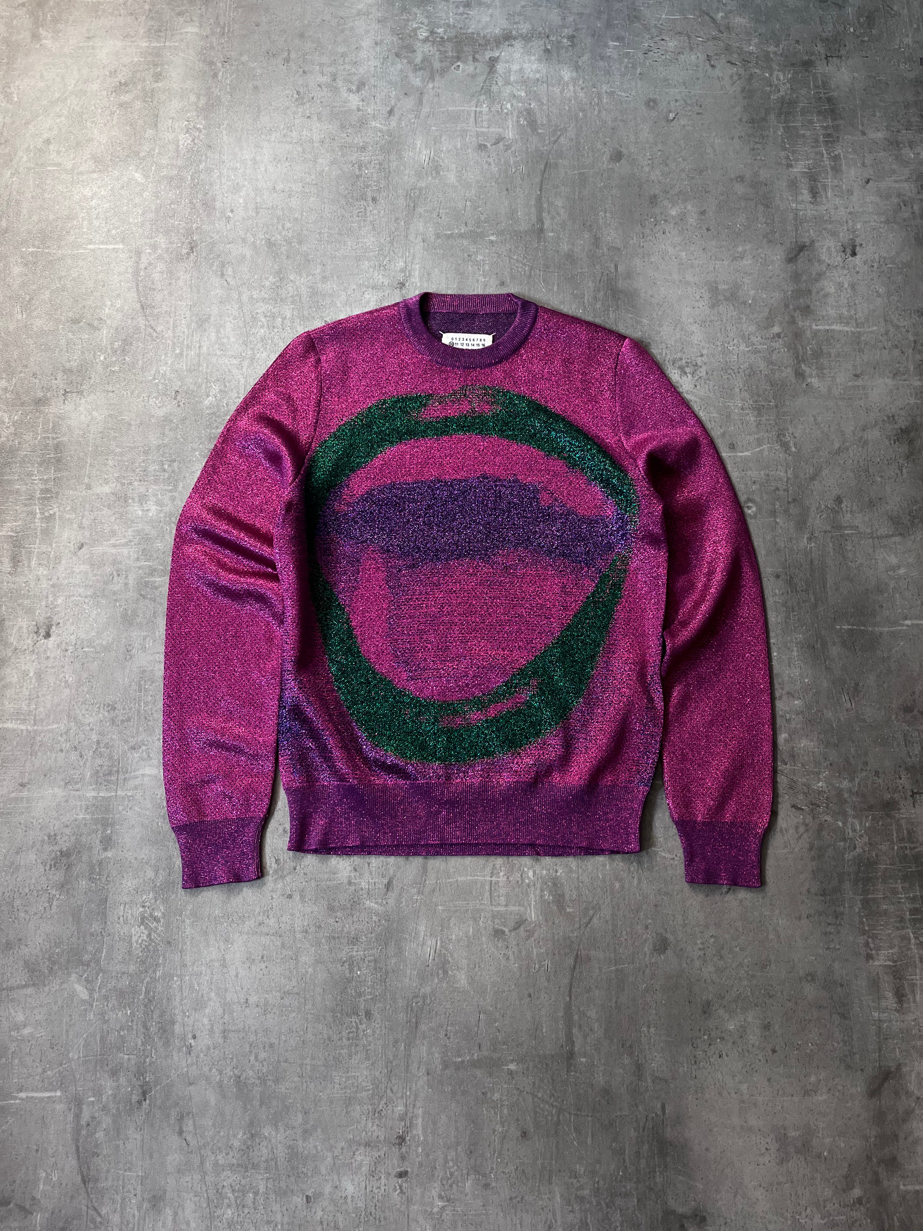 F/W 2015 Maison Margiela Glitter Lips Print Sweater Pink Men - S