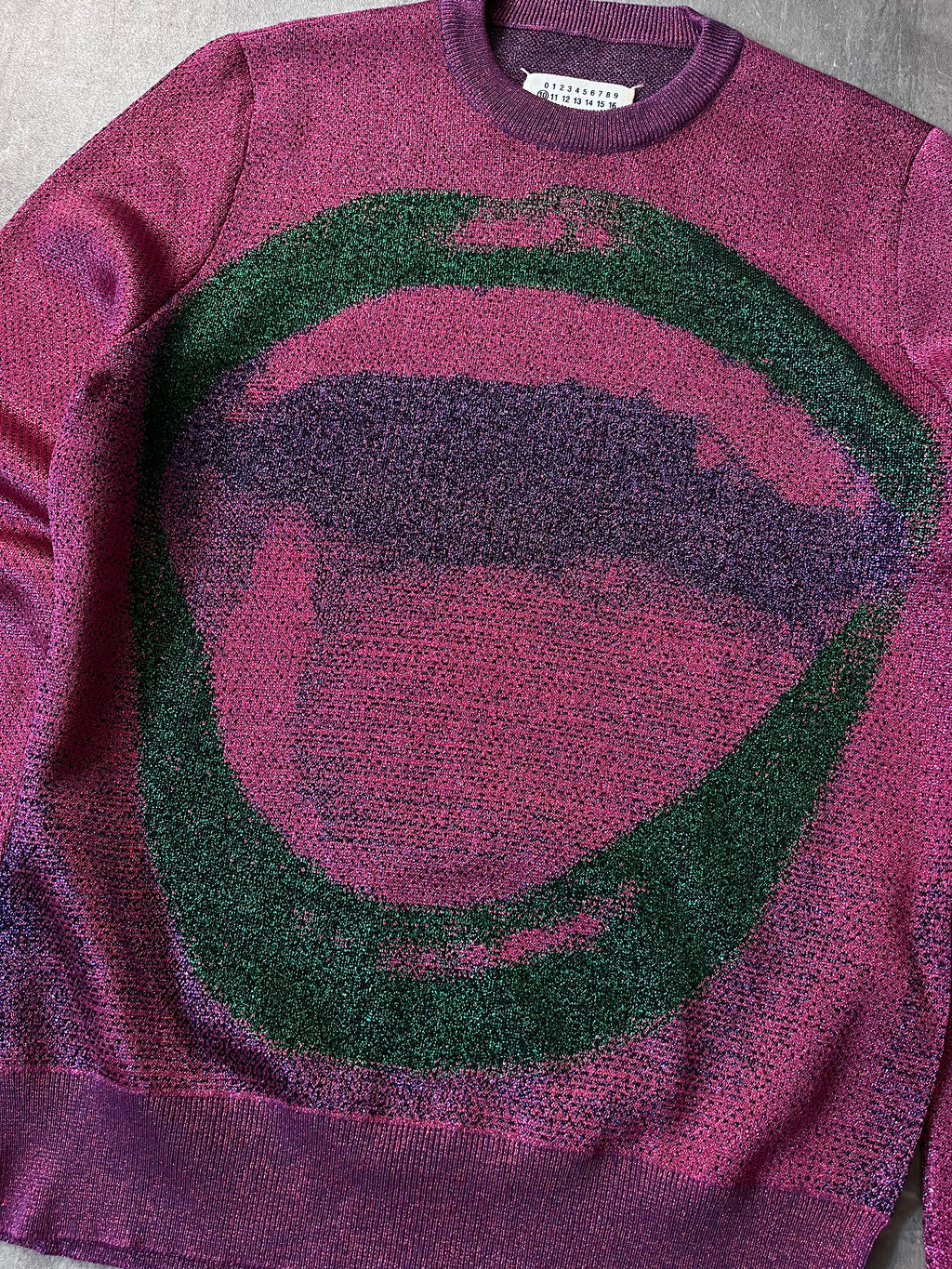 F/W 2015 Maison Margiela Glitter Lips Print Sweater Pink Men - S