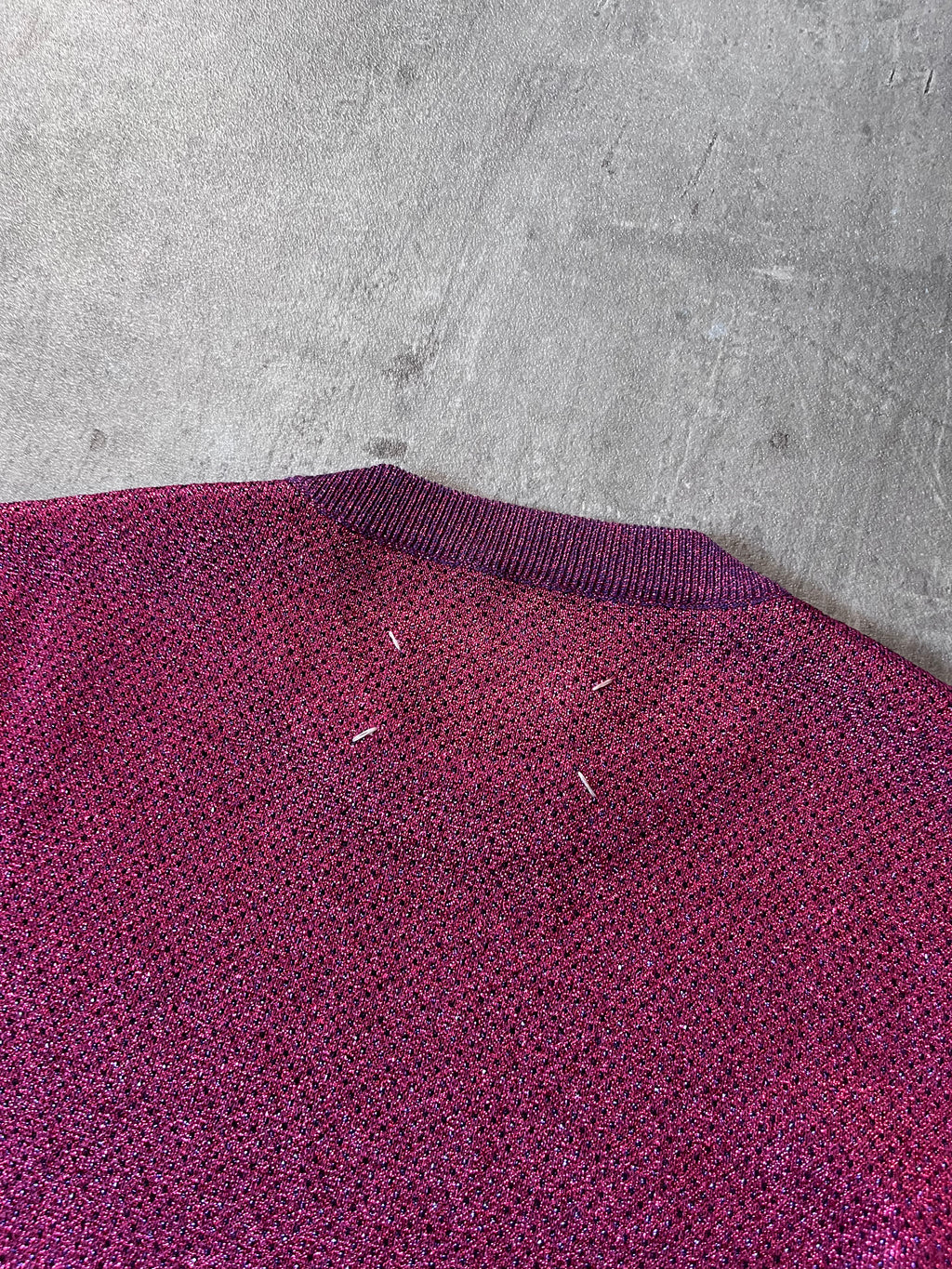 F/W 2015 Maison Margiela Glitter Lips Print Sweater Pink Men - S