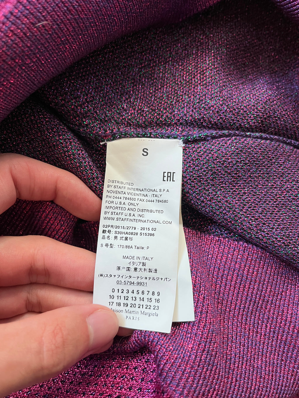 F/W 2015 Maison Margiela Glitter Lips Print Sweater Pink Men - S