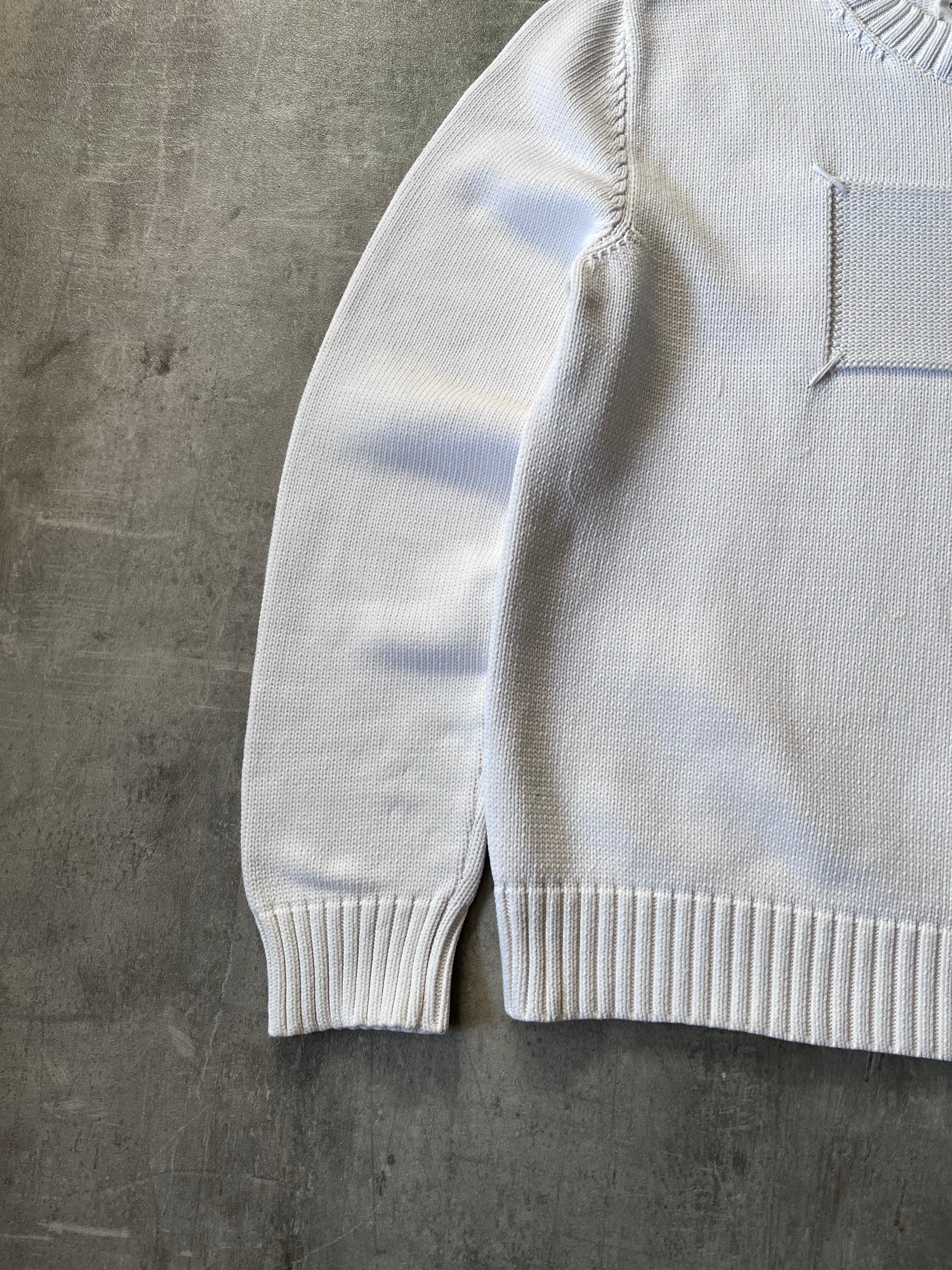S/S 2020 Maison Margiela Embossed Tag Sweater White Men - L