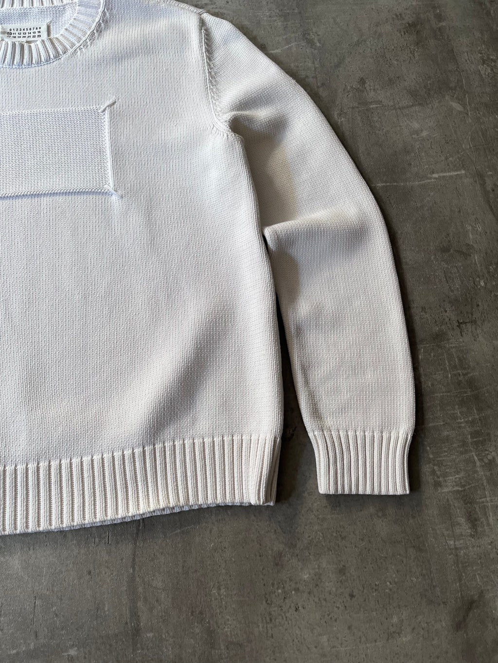 S/S 2020 Maison Margiela Embossed Tag Sweater White Men - L