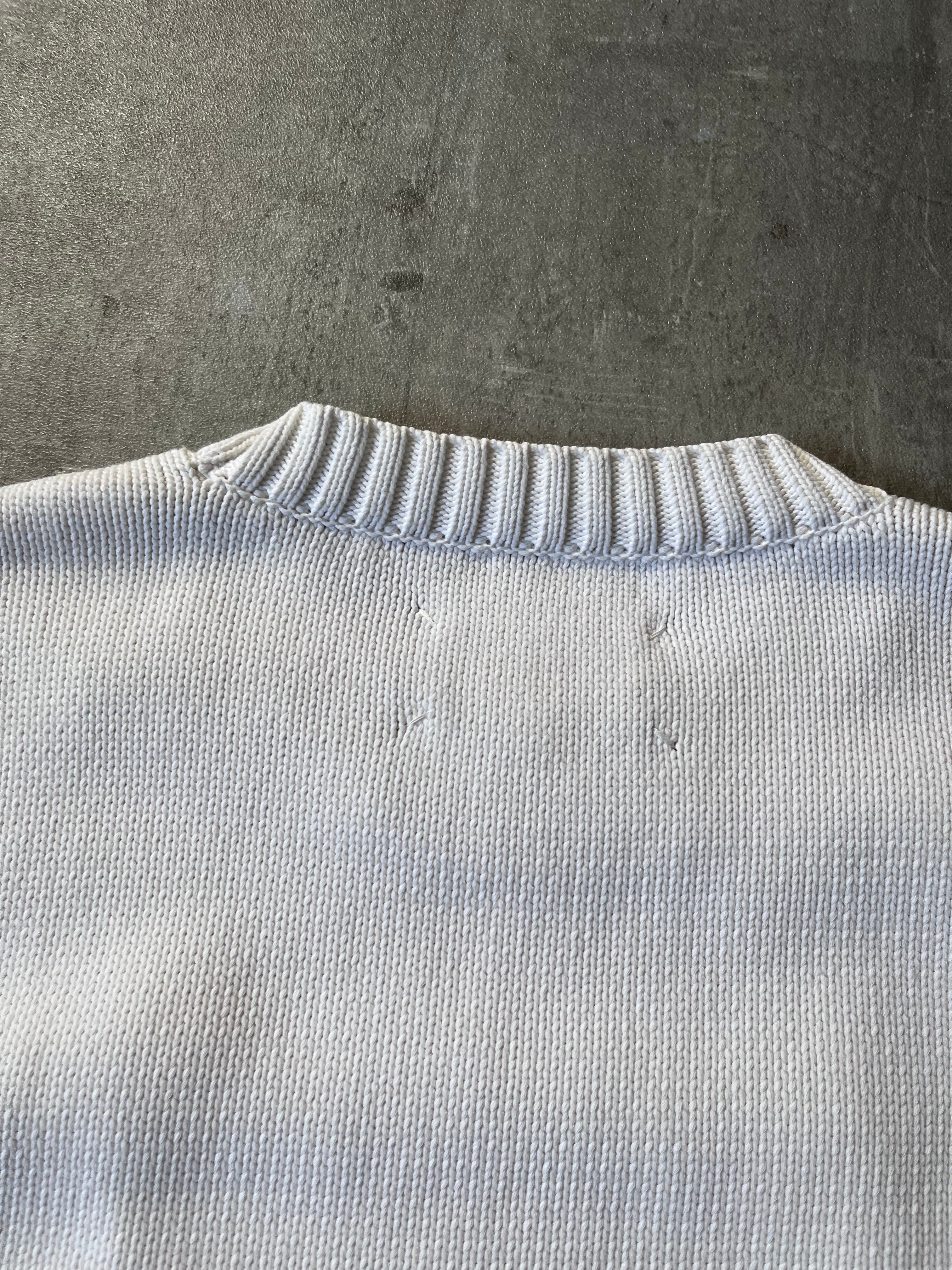 S/S 2020 Maison Margiela Embossed Tag Sweater White Men - L