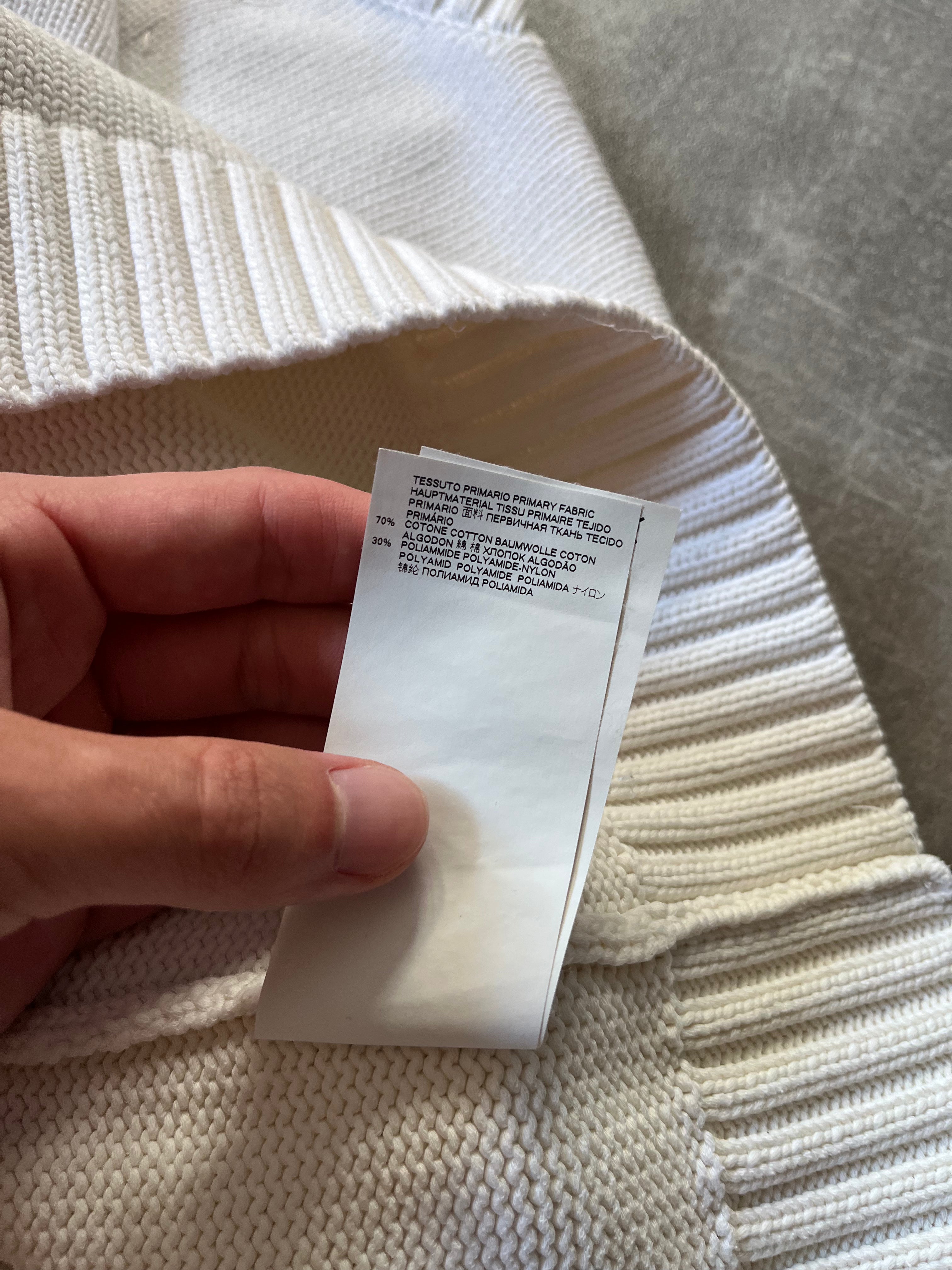 S/S 2020 Maison Margiela Embossed Tag Sweater White Men - L