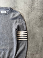 F/W 2020 Maison Margiela Striped Arm Cashmere Wool Sweater Grey Men - M