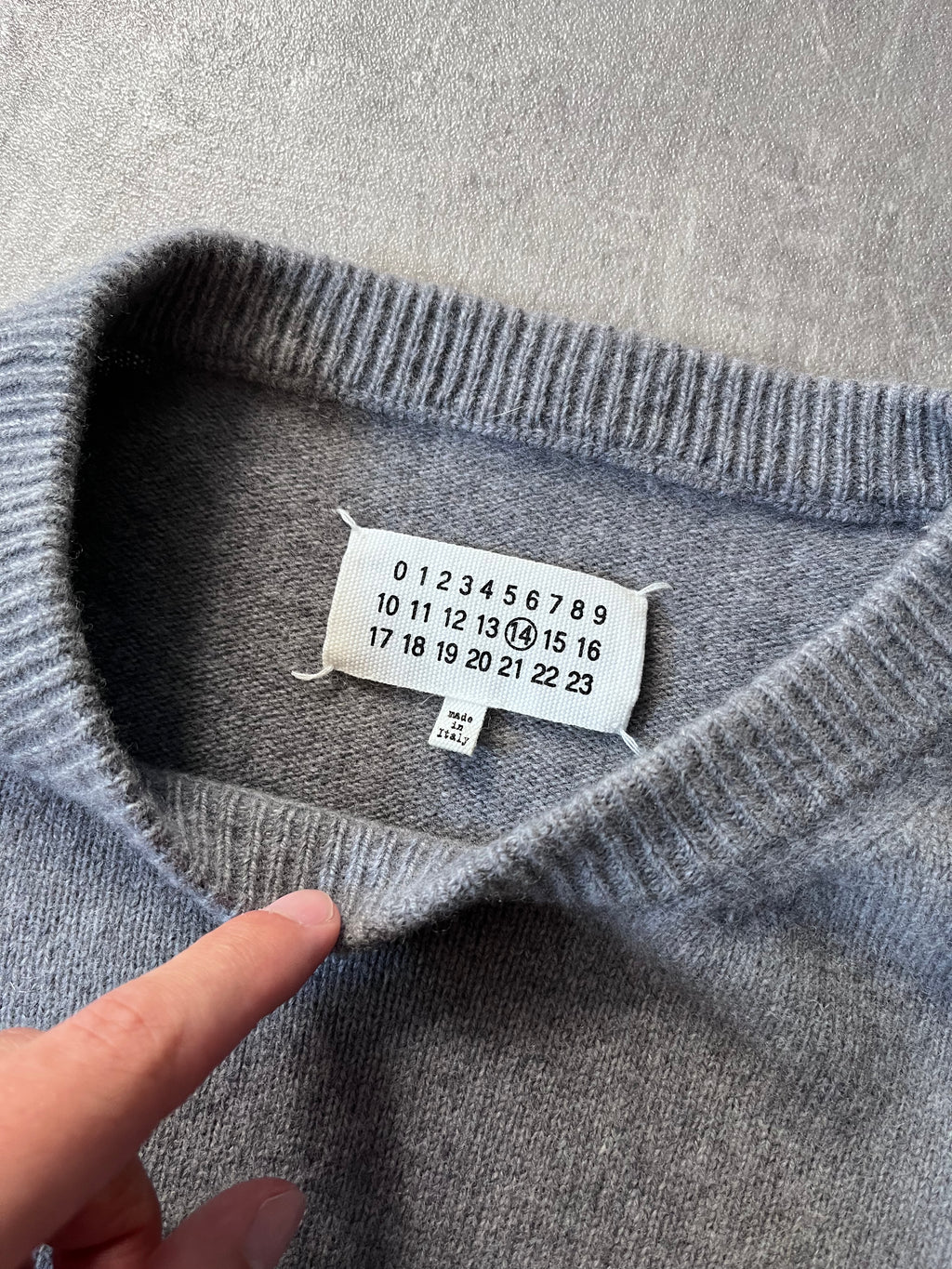 F/W 2020 Maison Margiela Striped Arm Cashmere Wool Sweater Grey Men - M