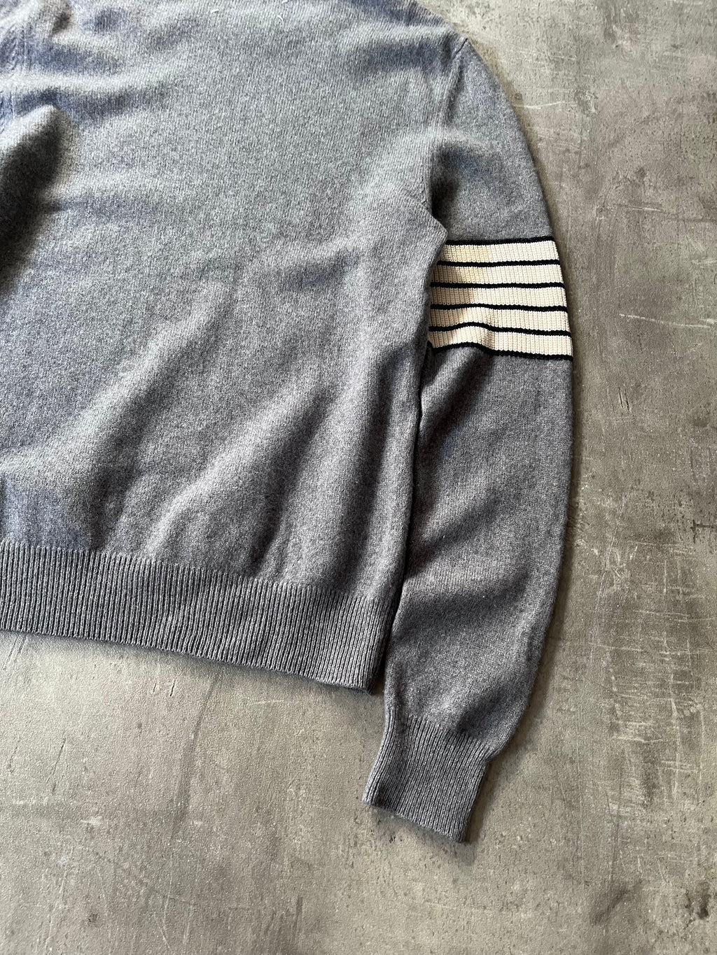 F/W 2020 Maison Margiela Striped Arm Cashmere Wool Sweater Grey Men - M