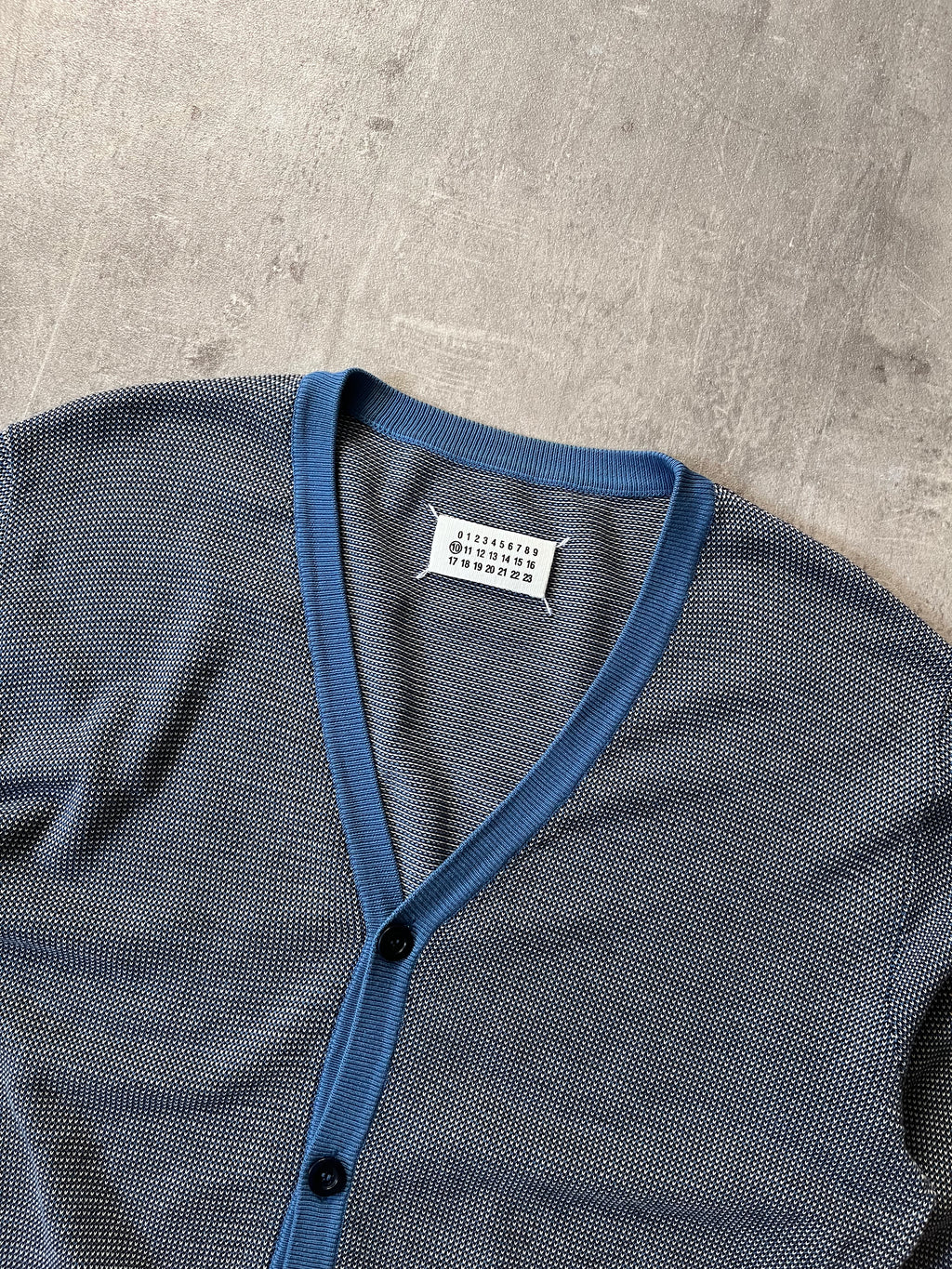 S/S 2004 Maison Margiela Cardigan Sweater Blue Grey Men - XL