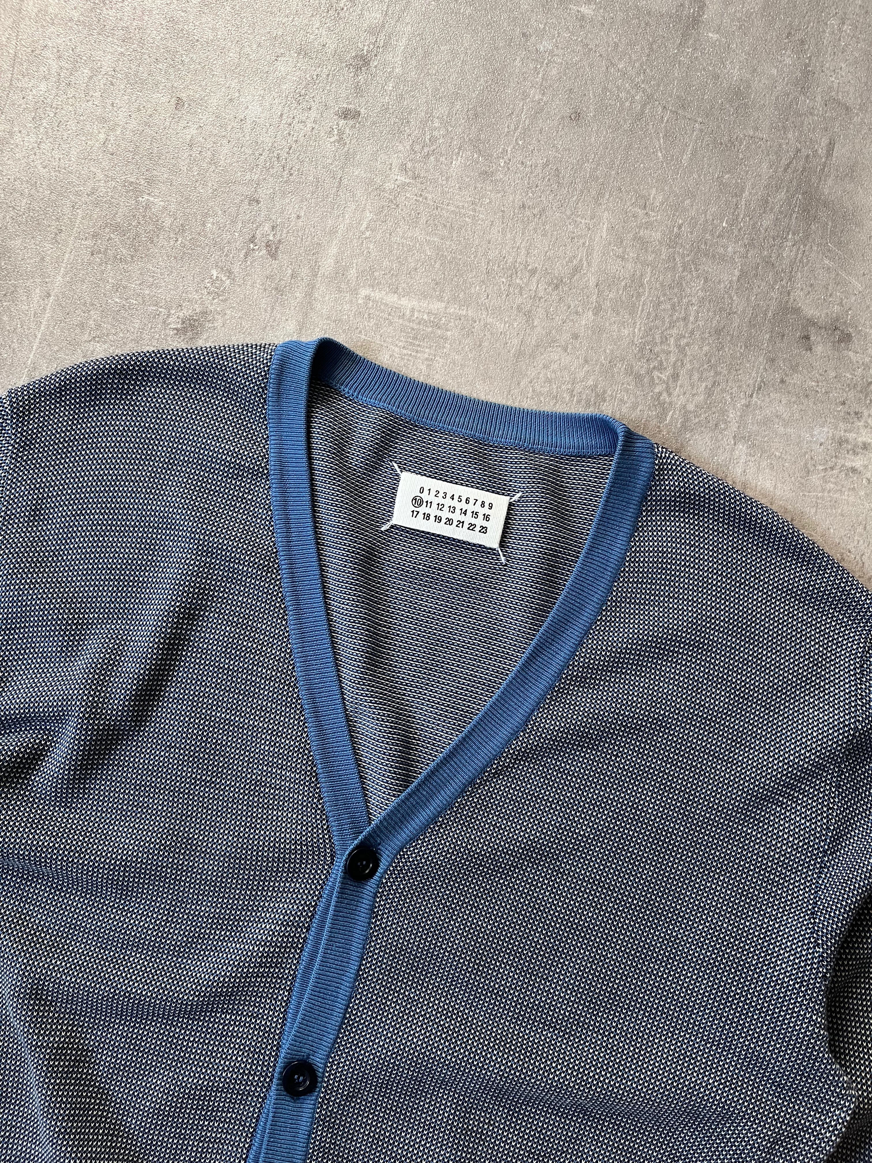 S/S 2004 Maison Margiela Cardigan Sweater Blue Grey Men - XL
