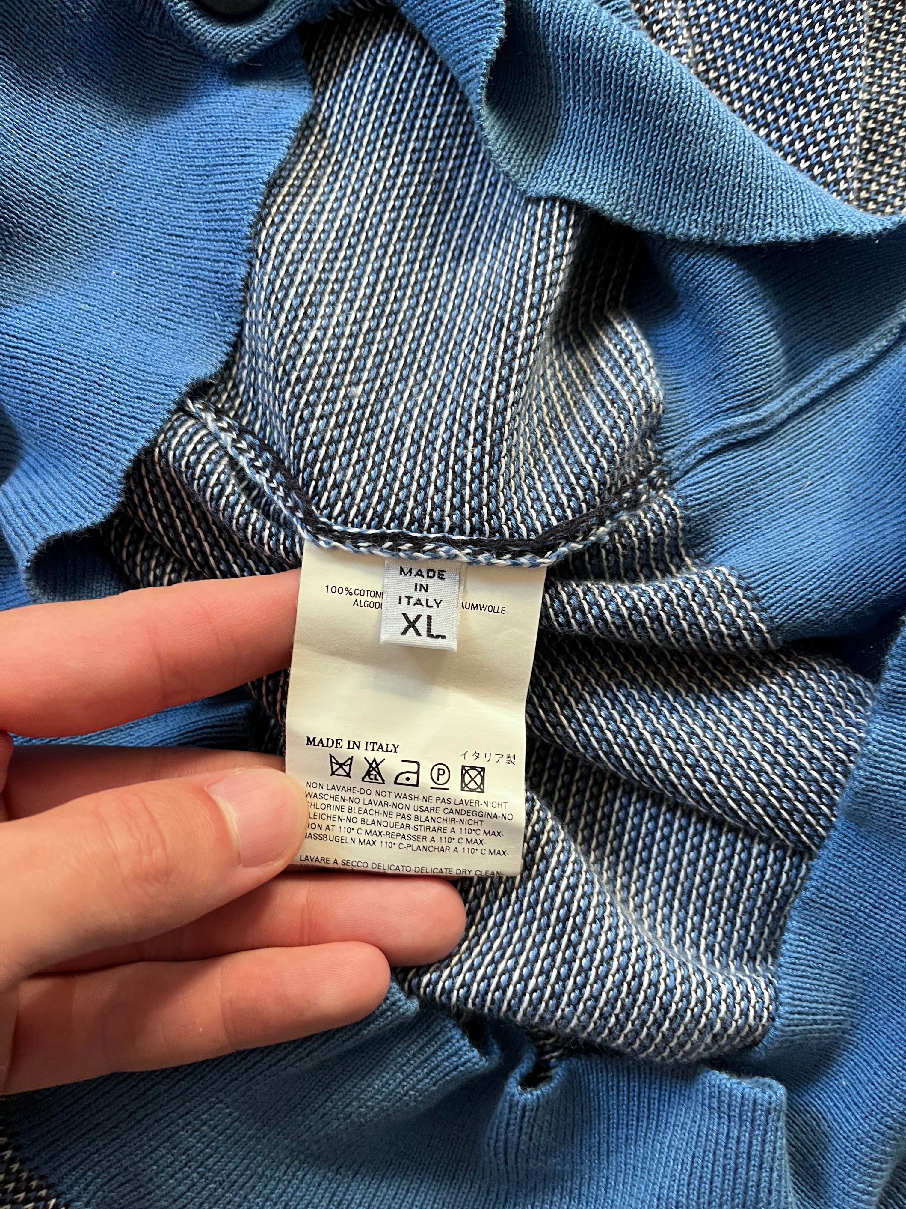 S/S 2004 Maison Margiela Cardigan Sweater Blue Grey Men - XL
