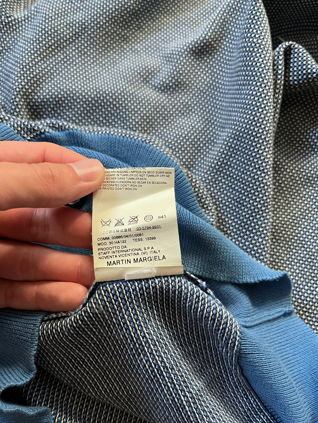 S/S 2004 Maison Margiela Cardigan Sweater Blue Grey Men - XL
