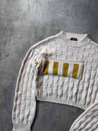 F/W 2017 Raf Simons Disturbed Asymmetrical Wool Sweater Beige Men - S