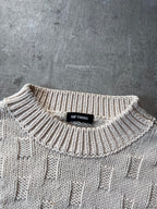 F/W 2017 Raf Simons Disturbed Asymmetrical Wool Sweater Beige Men - S