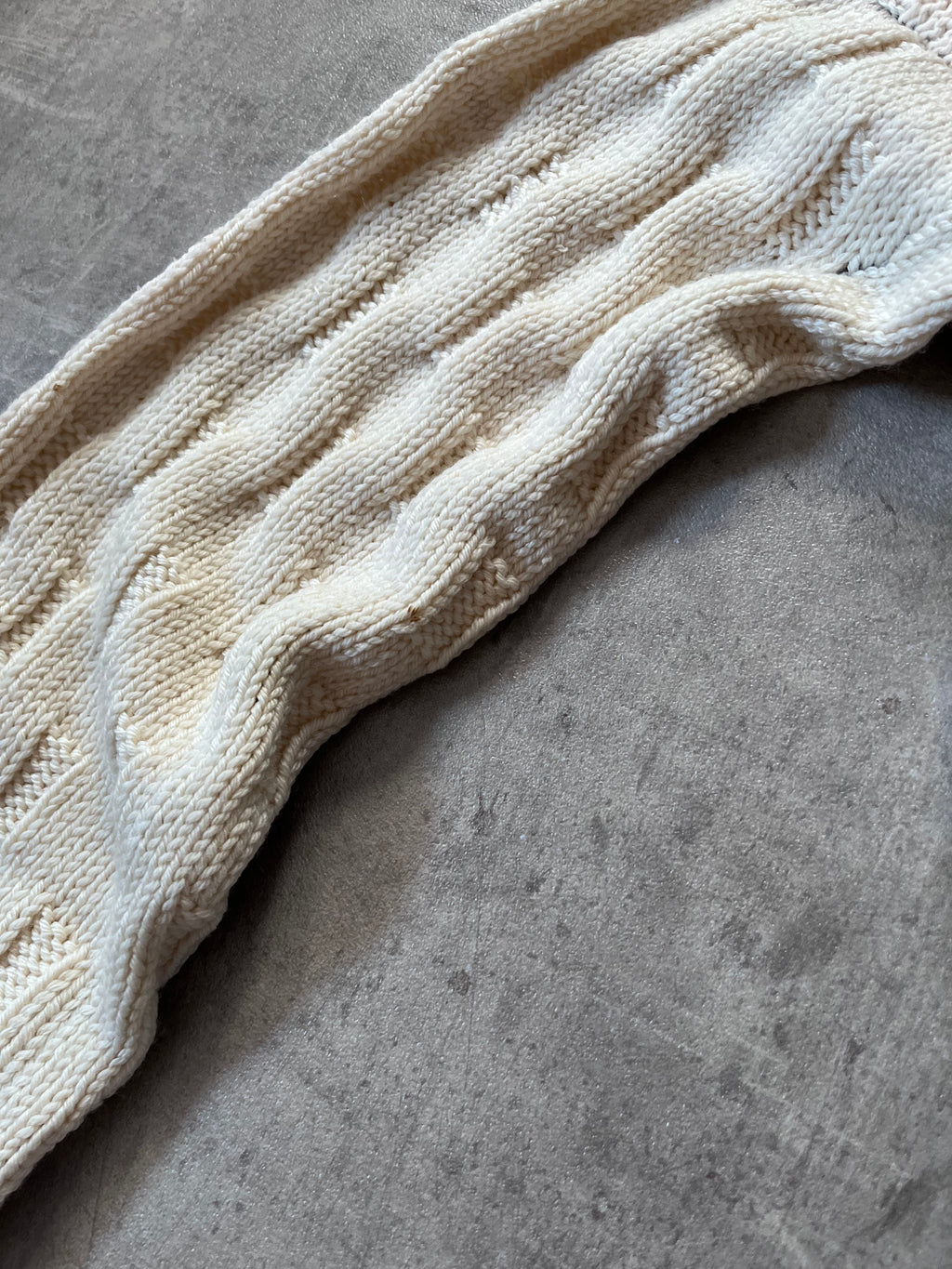 F/W 2017 Raf Simons Disturbed Asymmetrical Wool Sweater Beige Men - S