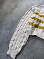 F/W 2017 Raf Simons Disturbed Asymmetrical Wool Sweater Beige Men - S