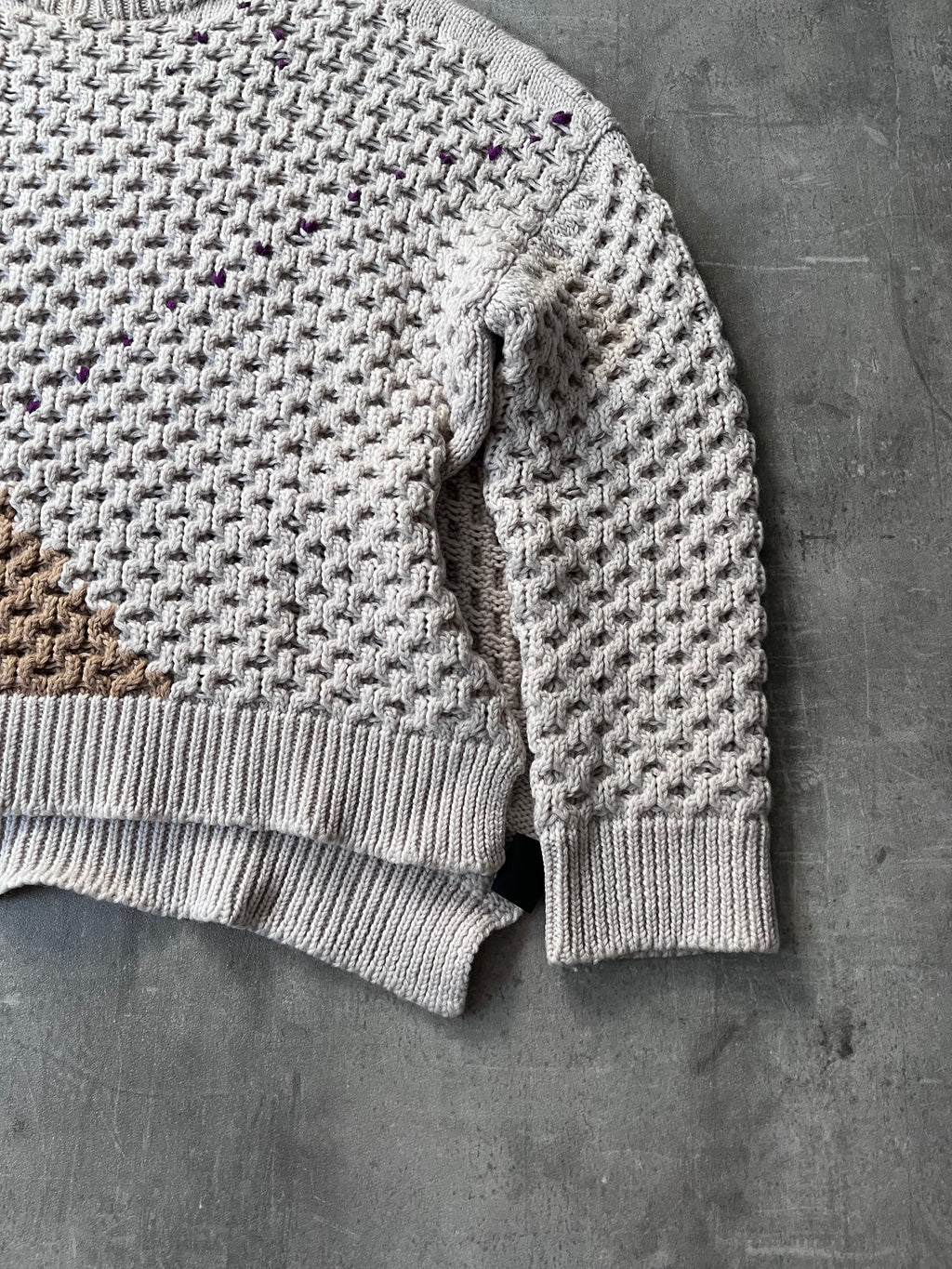F/W 2018 Raf Simons Boxy Wool Sweater Beige Men - L