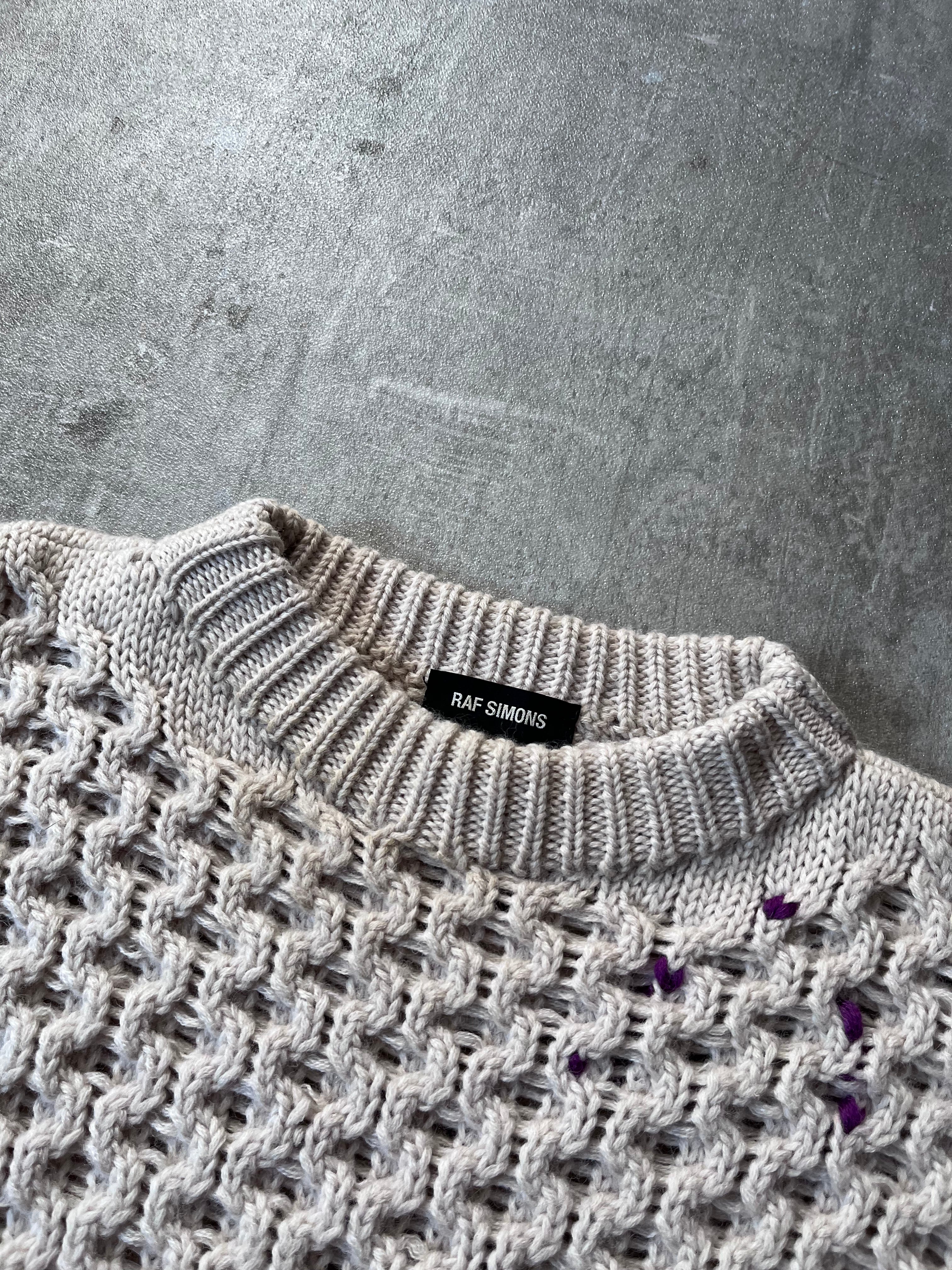 F/W 2018 Raf Simons Boxy Wool Sweater Beige Men - L
