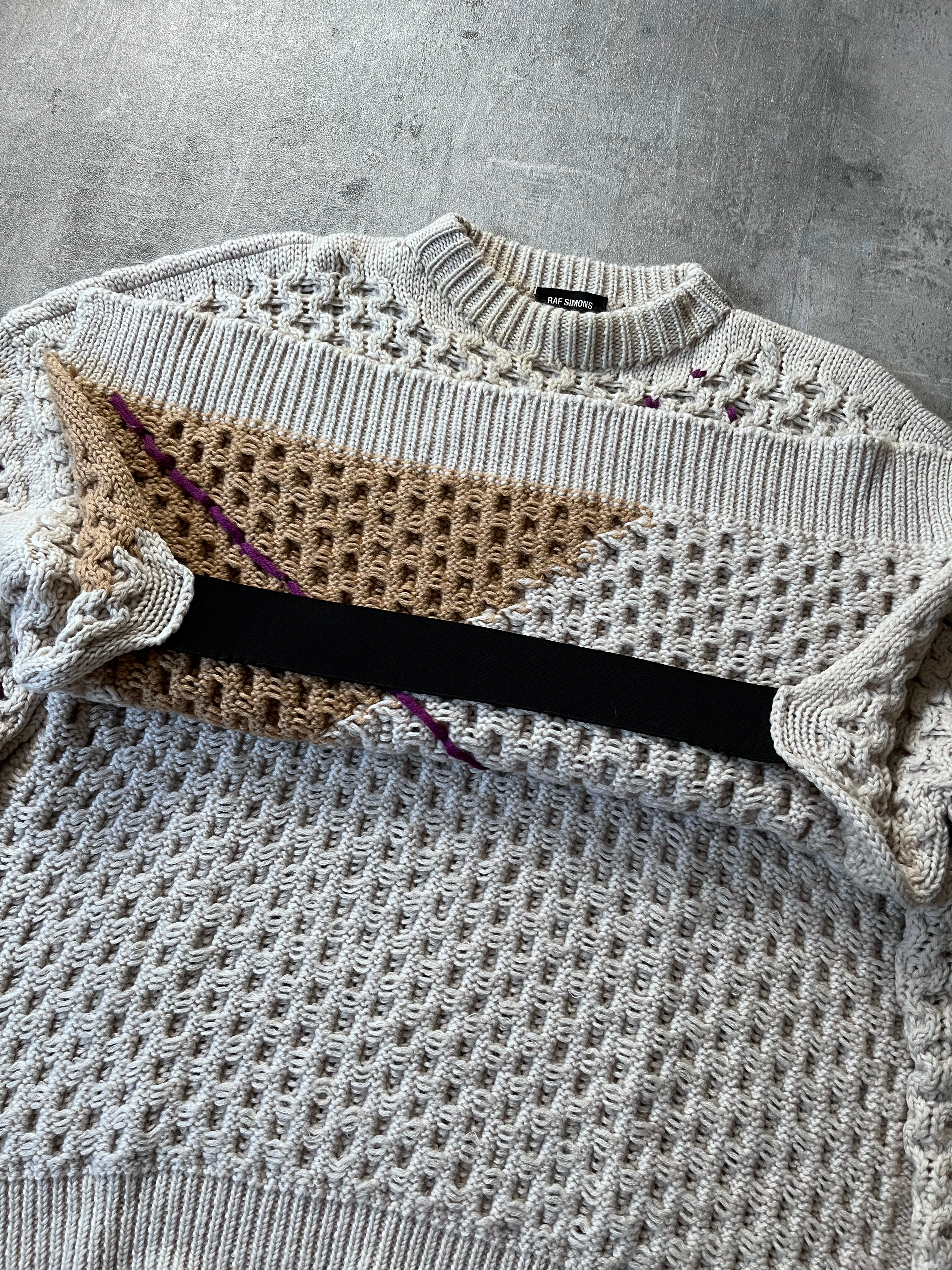 F/W 2018 Raf Simons Boxy Wool Sweater Beige Men - L