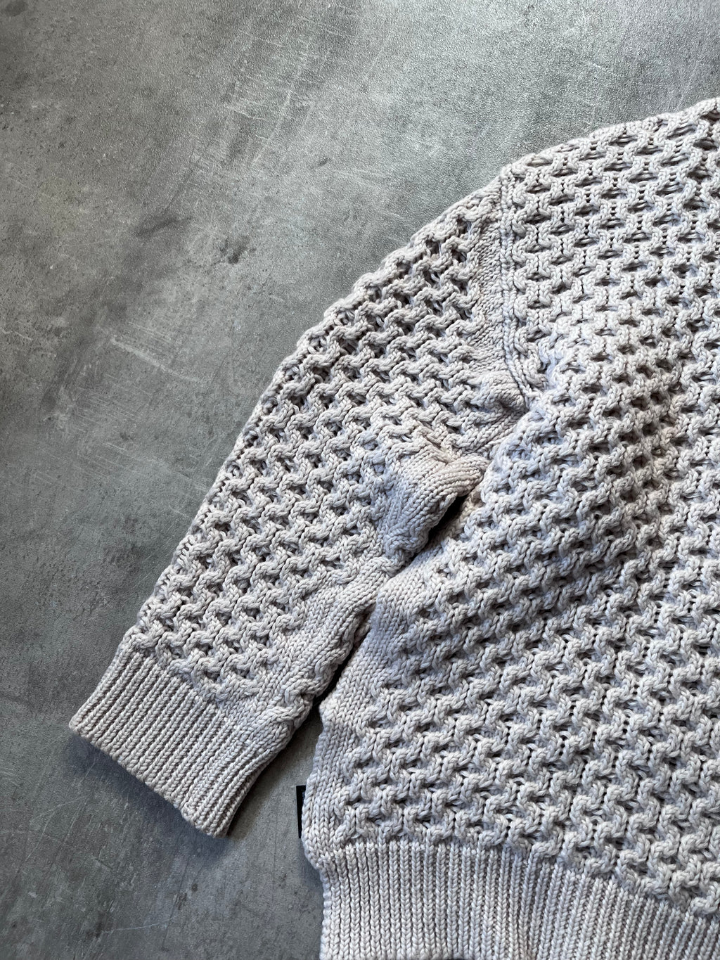 F/W 2018 Raf Simons Boxy Wool Sweater Beige Men - L