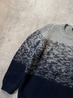 Jil Sander by Raf Simons Wool Chunky Sweater Navy Grey Men - M