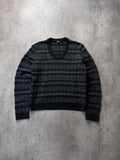 Jil Sander by Raf Simons Polypropylene Striped Sweater Grey Black Men - L