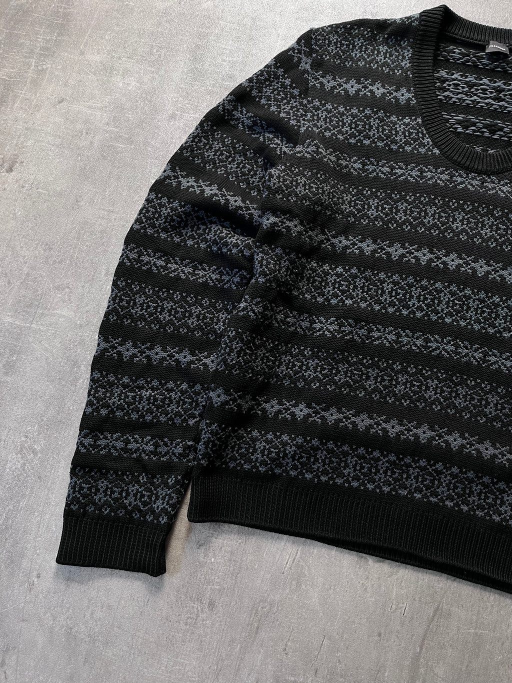 Jil Sander by Raf Simons Polypropylene Striped Sweater Grey Black Men - L