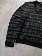 Jil Sander by Raf Simons Polypropylene Striped Sweater Grey Black Men - L