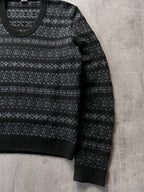 Jil Sander by Raf Simons Polypropylene Striped Sweater Grey Black Men - L
