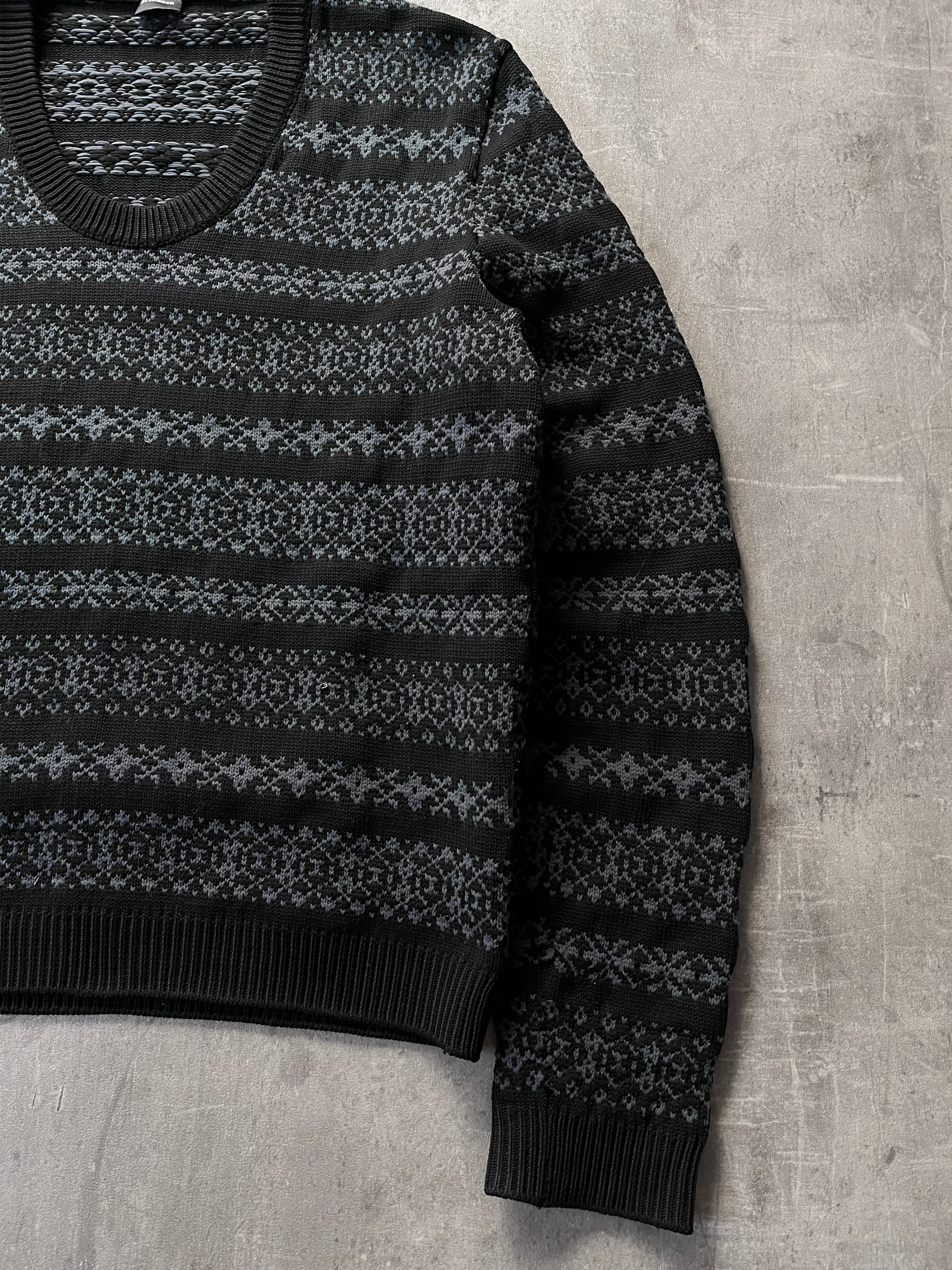 Jil Sander by Raf Simons Polypropylene Striped Sweater Grey Black Men - L