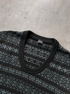 Jil Sander by Raf Simons Polypropylene Striped Sweater Grey Black Men - L