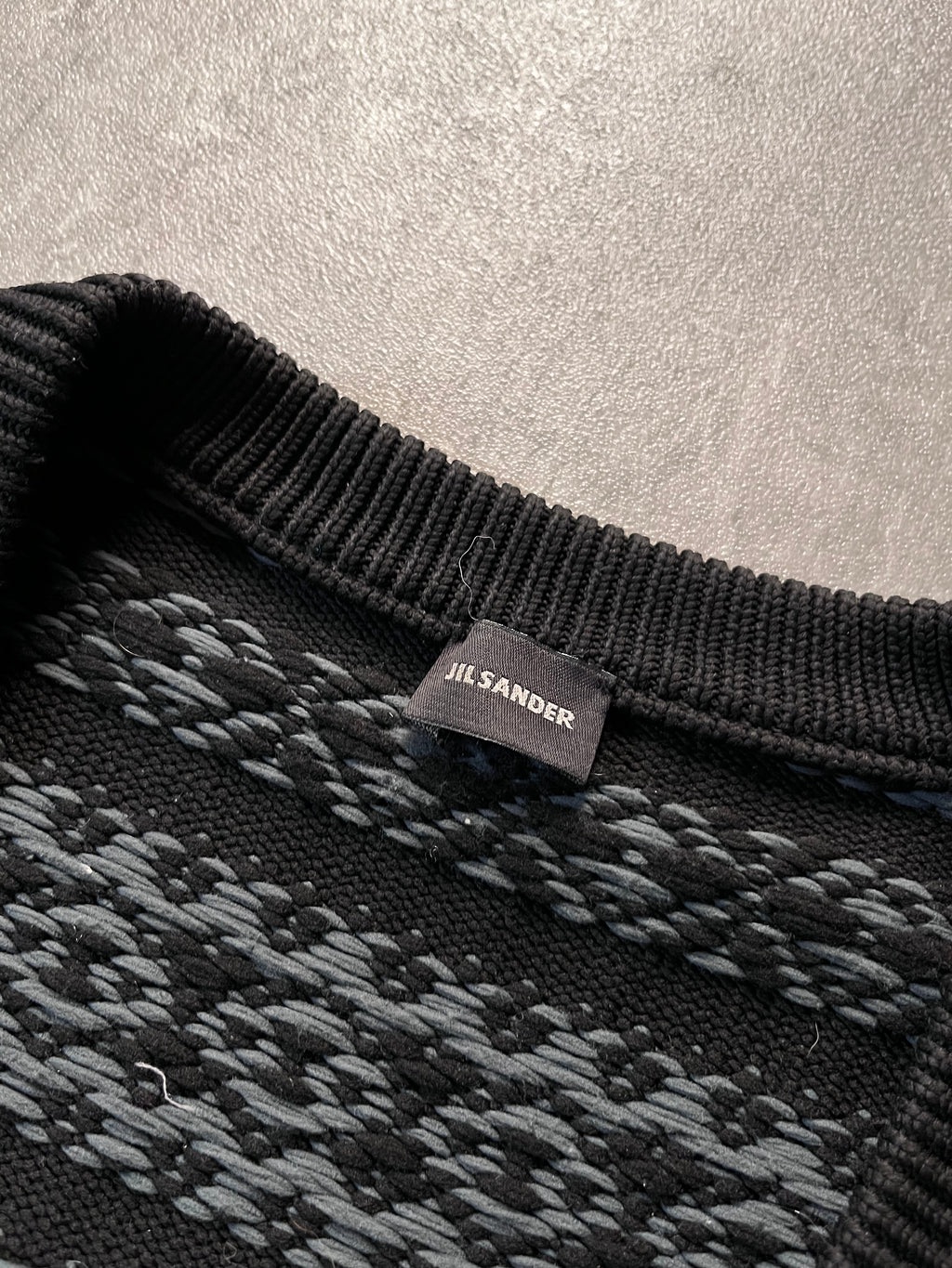 Jil Sander by Raf Simons Polypropylene Striped Sweater Grey Black Men - L