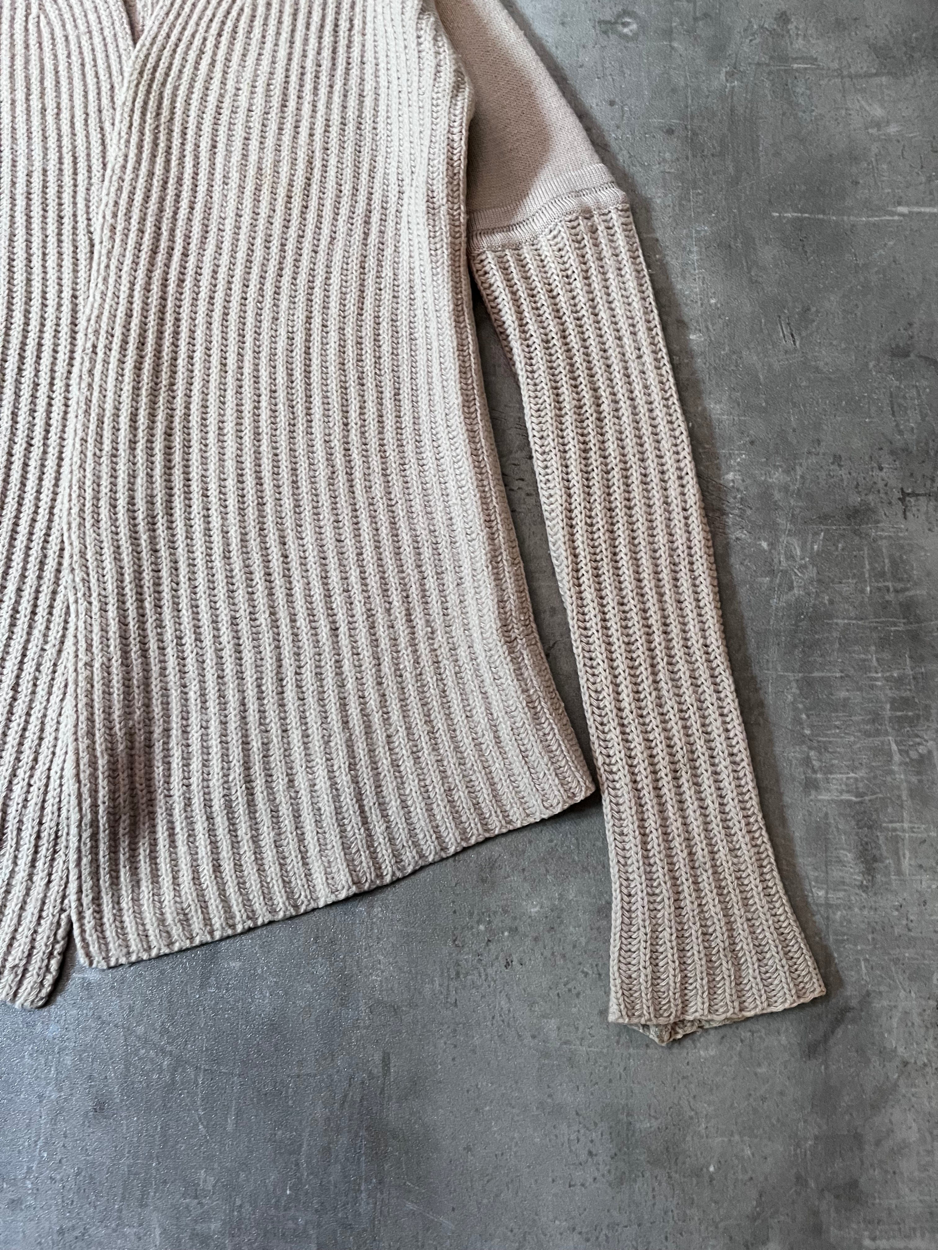 F/W 2004 Rick Owens Queen Wool Sweater Beige Women - M
