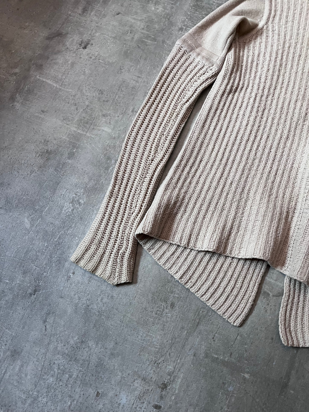 F/W 2004 Rick Owens Queen Wool Sweater Beige Women - M