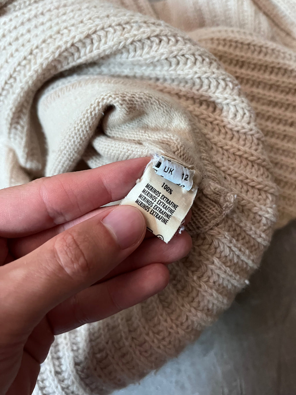 F/W 2004 Rick Owens Queen Wool Sweater Beige Women - M