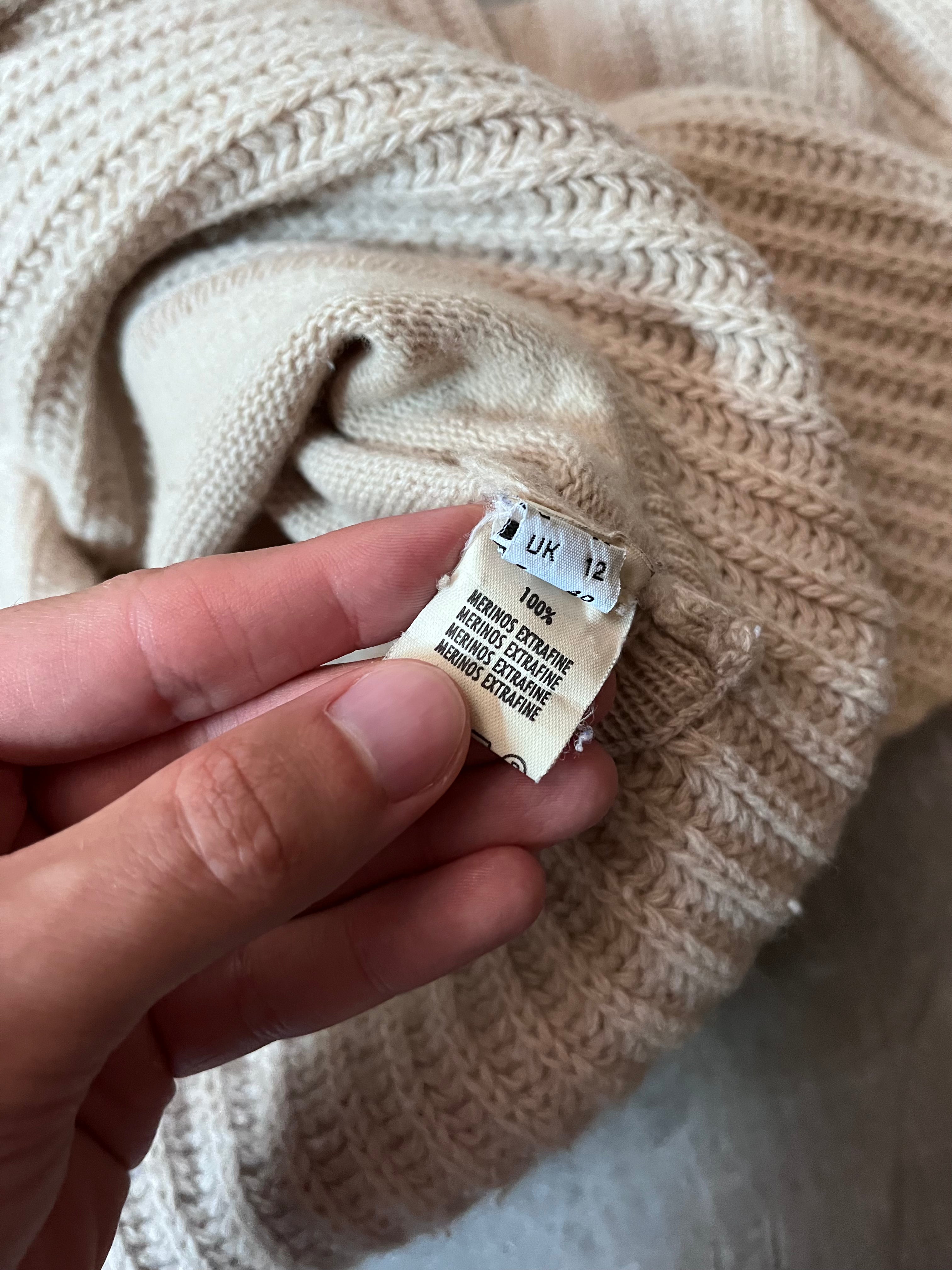 F/W 2004 Rick Owens Queen Wool Sweater Beige Women - M