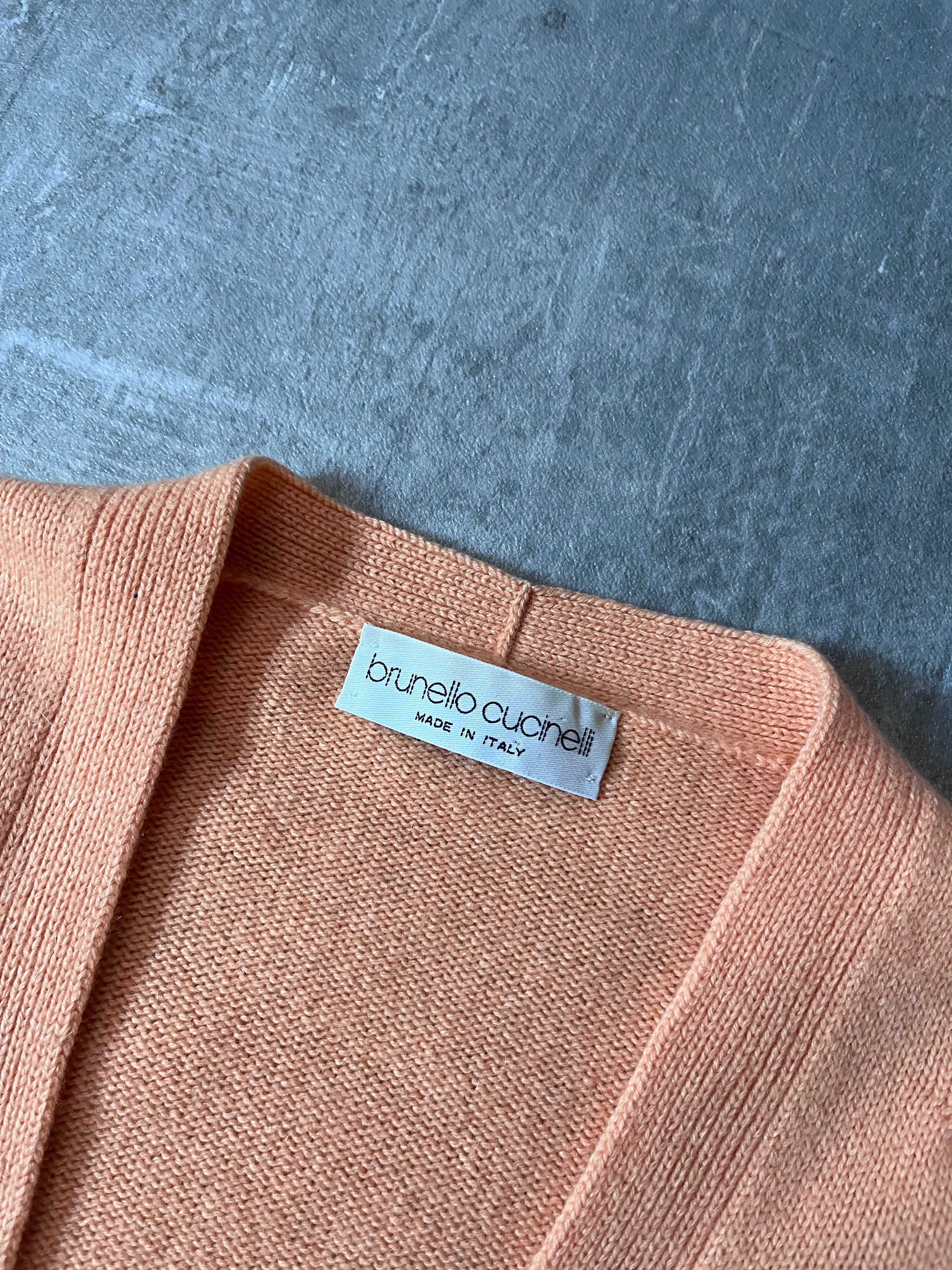 Brunello Cucinelli Vintage Cashmere Cardigan Sweater Orange Women - XL