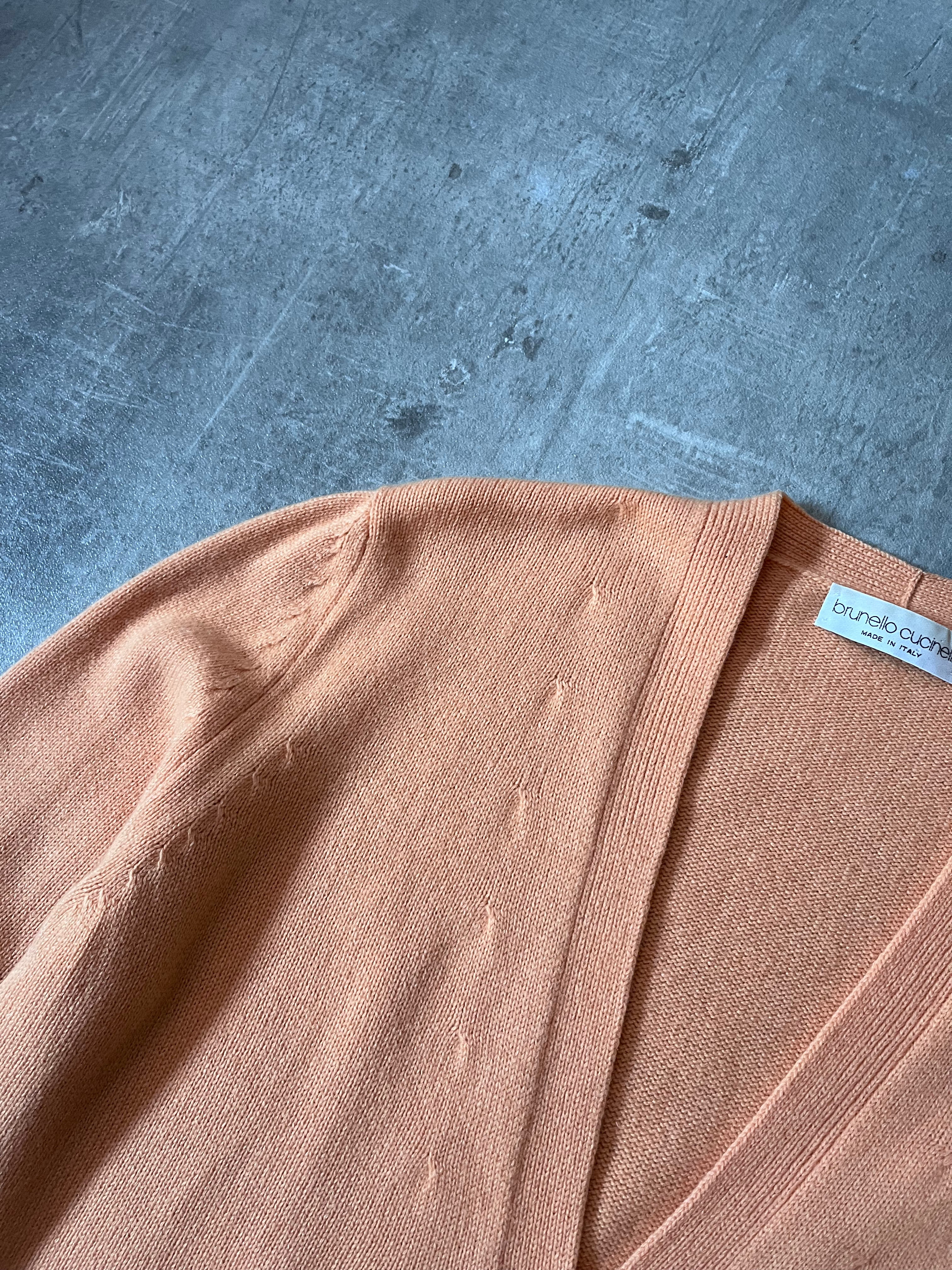 Brunello Cucinelli Vintage Cashmere Cardigan Sweater Orange Women - XL