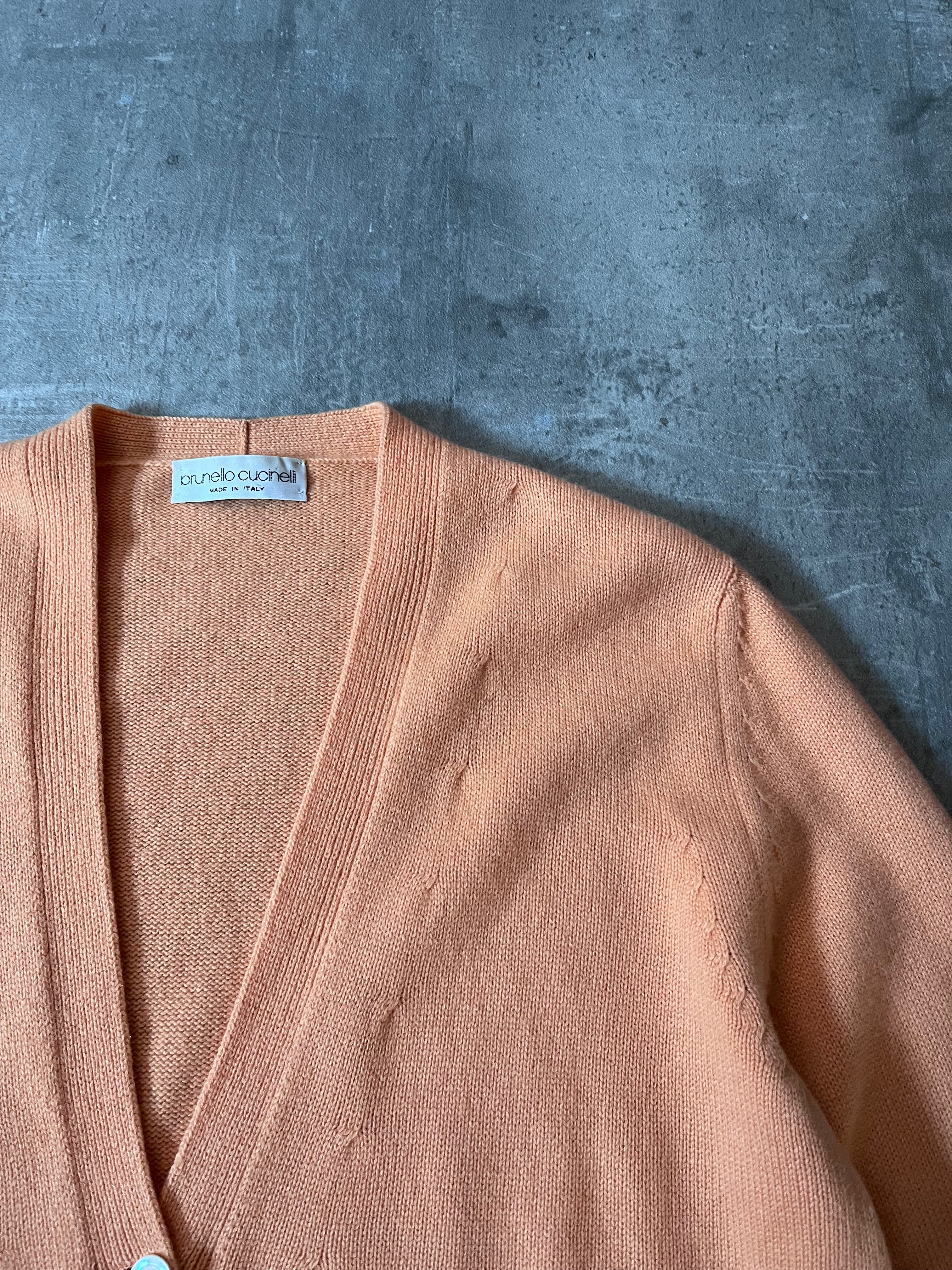 Brunello Cucinelli Vintage Cashmere Cardigan Sweater Orange Women - XL