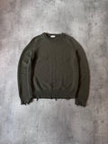 Saint Laurent Distressed Cotton Sweater Green Men - L