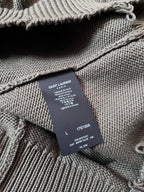 Saint Laurent Distressed Cotton Sweater Green Men - L