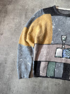 F/W 2017 Prada All Over Print Fuzzy Angora Sweater Men Multicolor - M