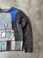 F/W 2017 Prada All Over Print Fuzzy Angora Sweater Men Multicolor - M