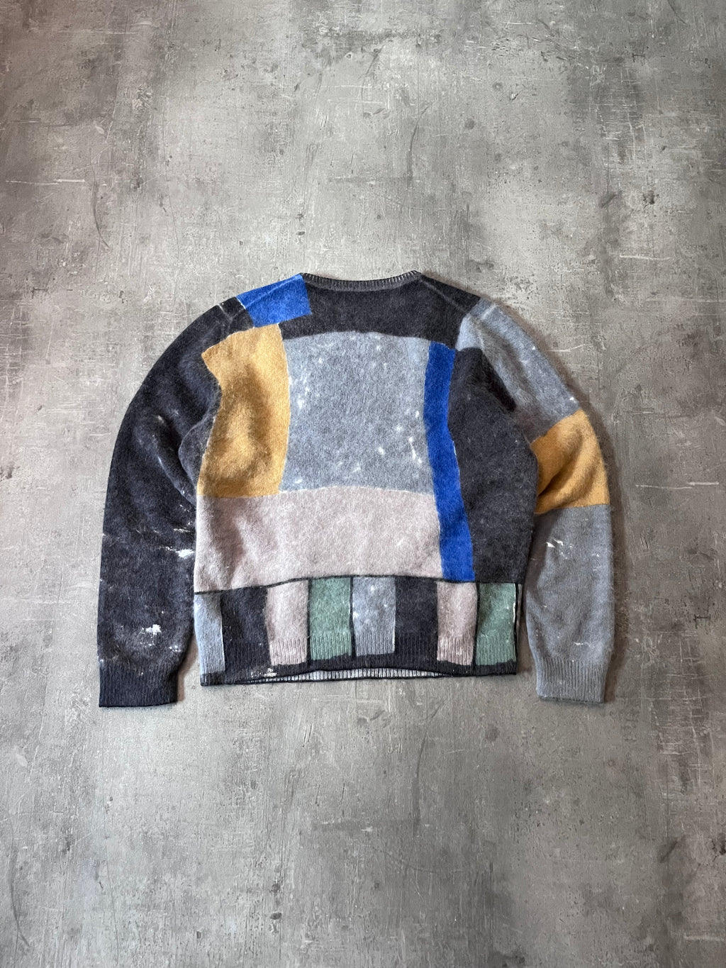 F/W 2017 Prada All Over Print Fuzzy Angora Sweater Men Multicolor - M