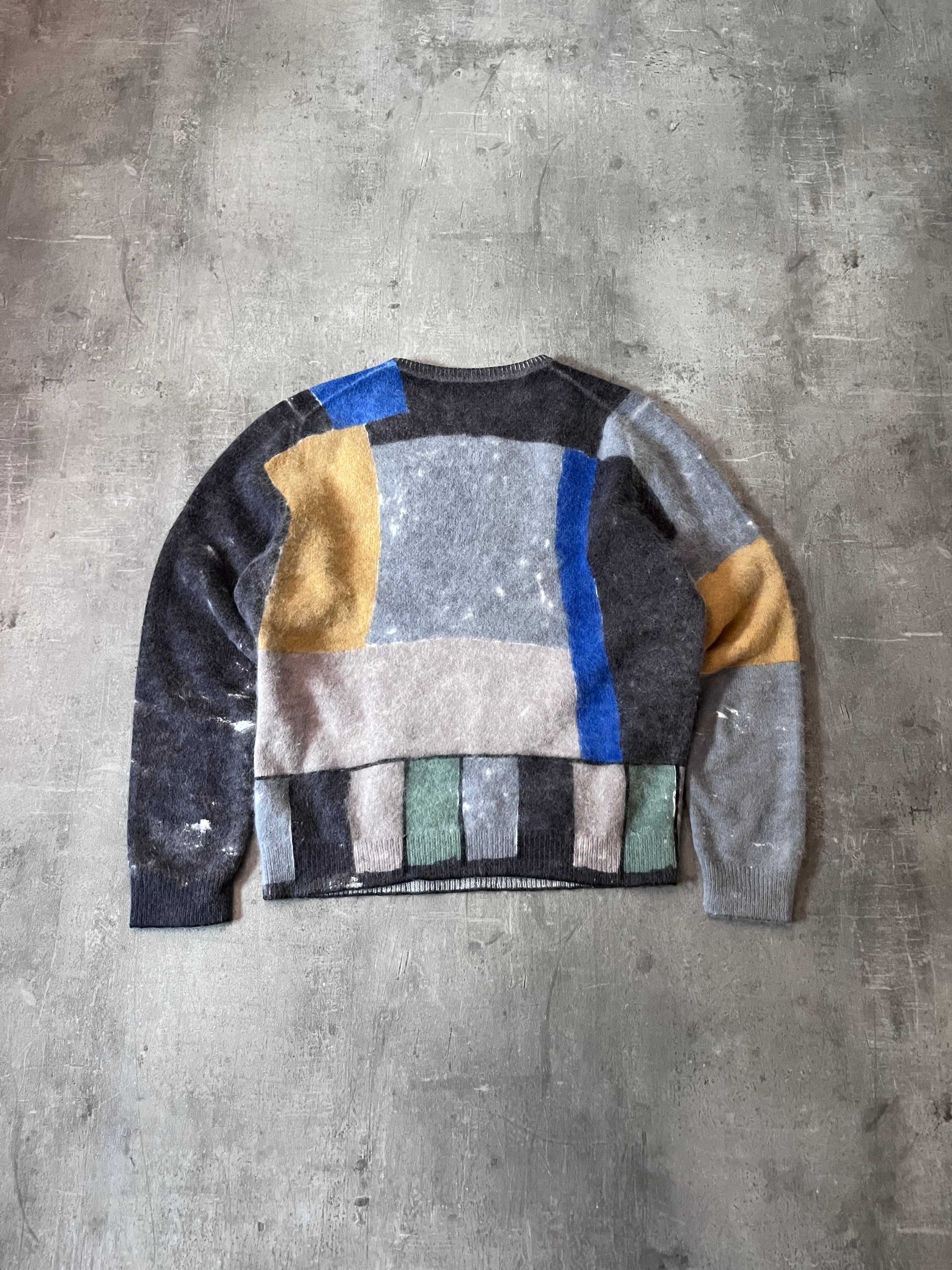 F/W 2017 Prada All Over Print Fuzzy Angora Sweater Men Multicolor - M