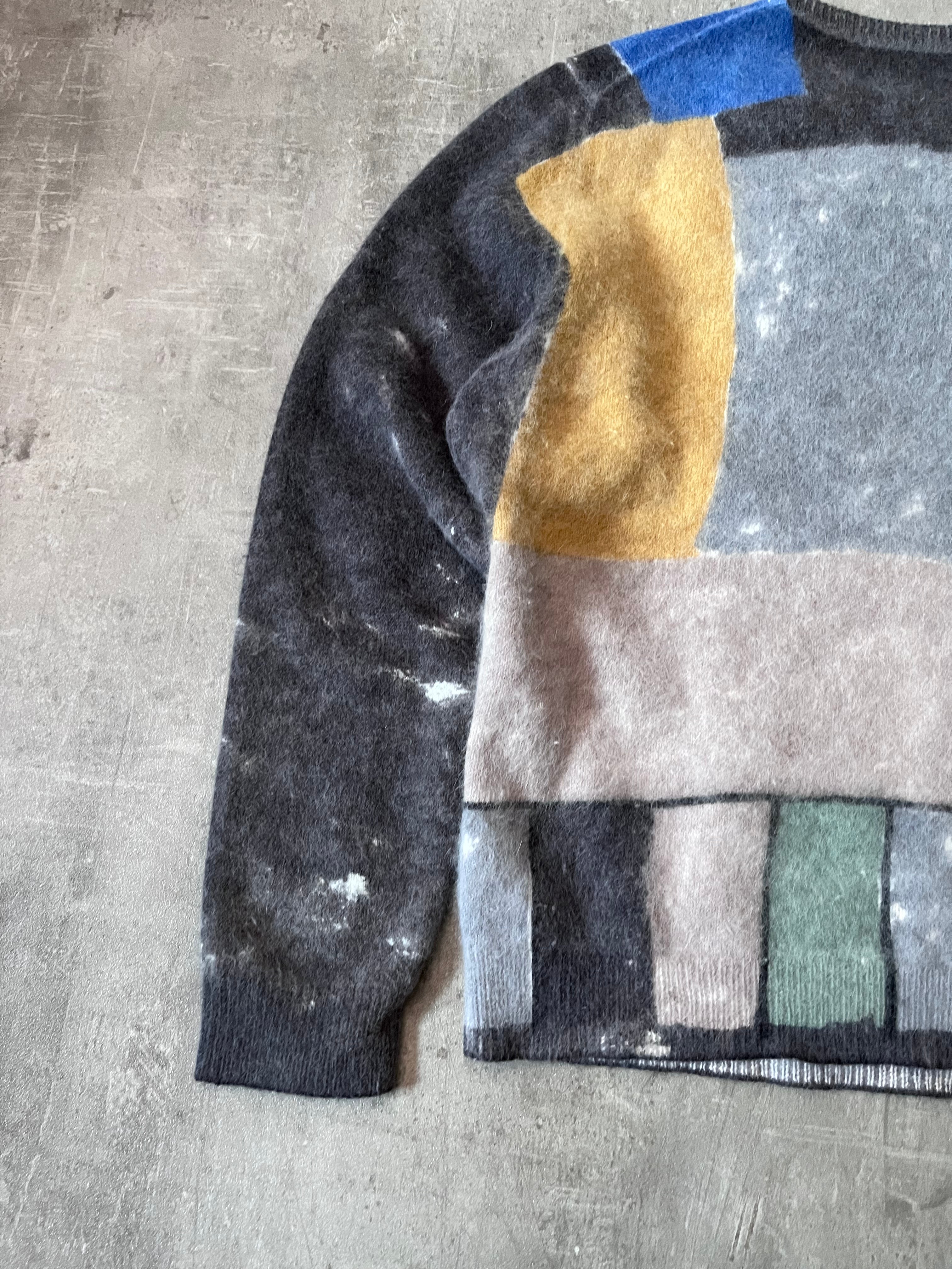 F/W 2017 Prada All Over Print Fuzzy Angora Sweater Men Multicolor - M