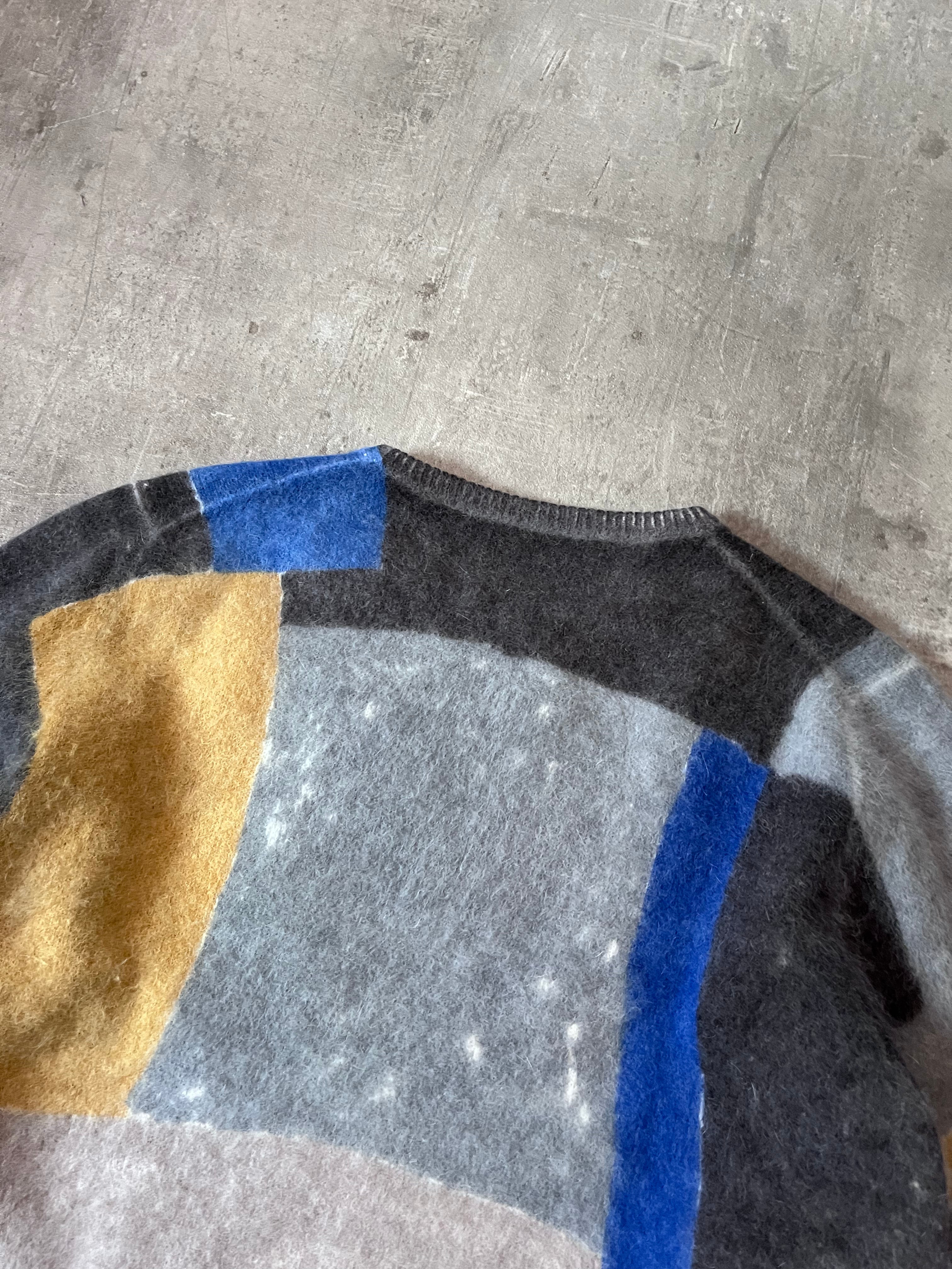 F/W 2017 Prada All Over Print Fuzzy Angora Sweater Men Multicolor - M