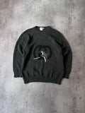 1980s Gucci GG Bird Logo Wool Sweater Green Unisex -M