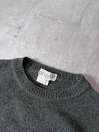 1980s Gucci GG Bird Logo Wool Sweater Green Unisex -M