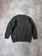 1980s Gucci GG Bird Logo Wool Sweater Green Unisex -M